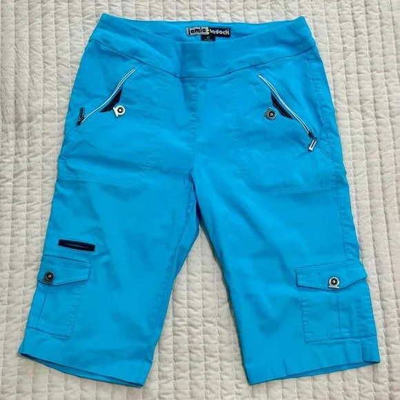 Jamie Sadock Blue Pull-On Bermuda Golf Shorts Size 10 - Picture 1 of 3